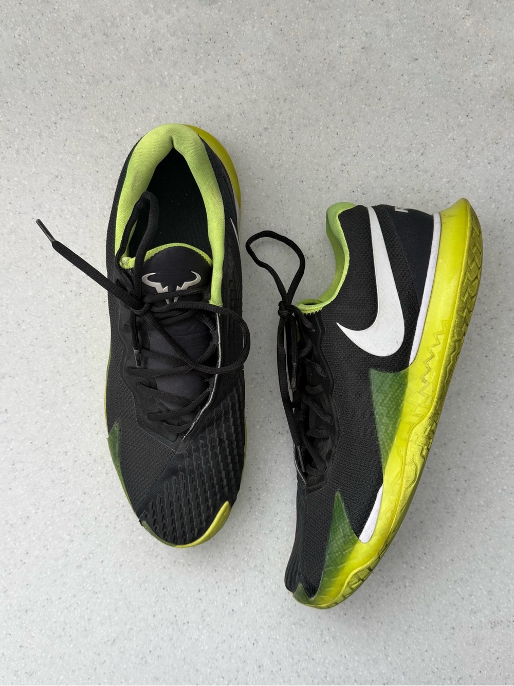 NikeCourt Mens Zoom Vapor Cage 4 Rafa Off Noir Volt DD1579-002 sz 11 Lime Black - Picture 4 of 10